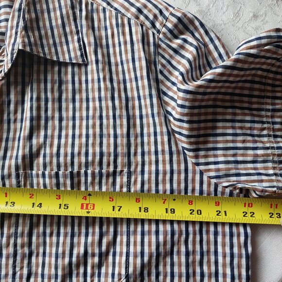 Aquascutum Vintage  Checkered Short Sleeve Shirt, Size L - Picture 7 of 8